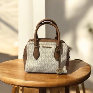 Michael Kors Ayden Medium Logo and Faux Leather Satchel